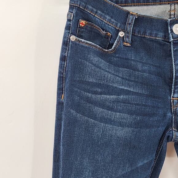 Hudson Krista Ankle Super Skinny Jeans Dark Blue Wash Busted Knee Women's Sz 27 - Picture 4 of 9